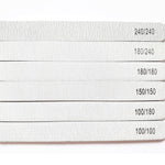 6x Nail Files Zebra STRAIGHT Shape Mixed Grit Double Sided Emery Board Pro File