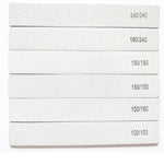 6x Nail Files Zebra SQUARE Shape Mixed Grit Double Sided Emery Board Pro File