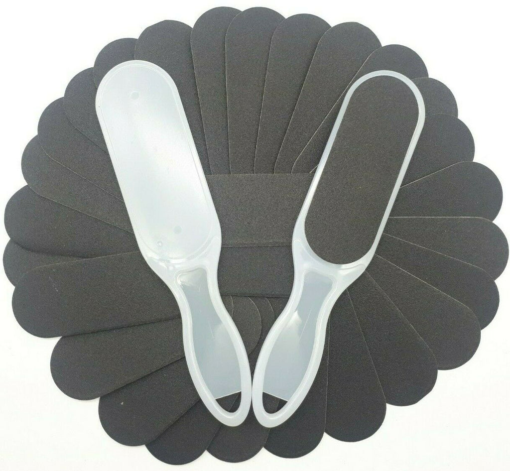 Foot File Callus Remover Rasp Scrubber + Refill Replacement Sandpaper Grits Pads